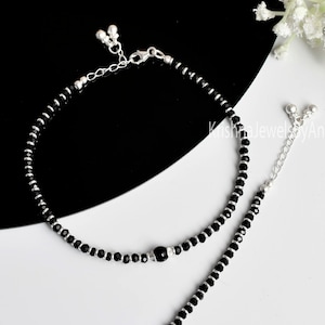 Black metal anklets online best sale
