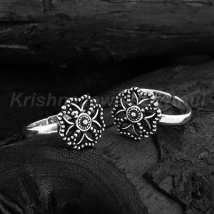 925 Sterling Silver Toe Ring - Toe Ring Pair- Daily Wear Toe Ring- Adjustable Toe Band- Indian Ethnic Jewelry- Feet Jewelry- Tribal Toe Band