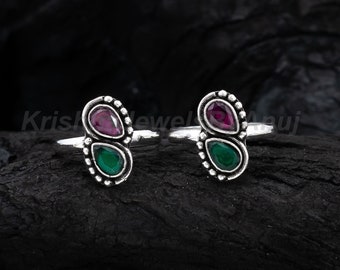 Prachtig design teenring - 925 sterling zilveren teenring sieraden - dagelijkse slijtage teenring - Indiase etnische sieraden - geoxideerde teenring