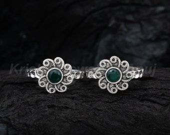 Paire d'anneaux d'orteil en argent sterling 925 - bijoux anneau d'orteil - anneau d'orteil réglable - bijoux traditionnels indiens - anneau d'orteil oxydé