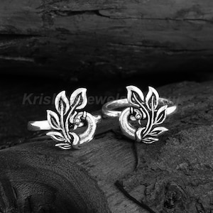 Gorgeous Peacock Toe Ring - 925 Sterling Silver Toe Ring - Toe Ring Pair - Adjustable Toe Band - Oxidized Toe Ring - Indian Ethnic Jewelry