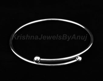 925 Sterling Silver Feet Ankle Bangle - Oxidize Silver Flexible Feet Bracelet - Traditional Indian Ankle Bangle - Everyday Bangle For Women
