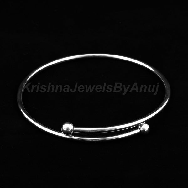 925 Sterling Silver Feet Ankle Bangle - Oxidize Silver Flexible Feet Bracelet - Traditional Indian Ankle Bangle - Everyday Bangle For Women