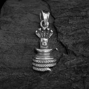 Lord Shiva Shivling Pendant - 925 Solid Sterling Silver Pendant - Handmade Oxidised Pendant - Indian God Sacred Lord Shivling Symbol Pendant
