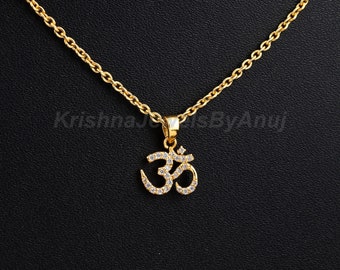 925 Sterling Silver Om Pendant - Aum Chain Pendant Necklace - Gift For Her - Spiritual Gift - Dainty Om Necklace - Om Pendant - Yoga Jewelry