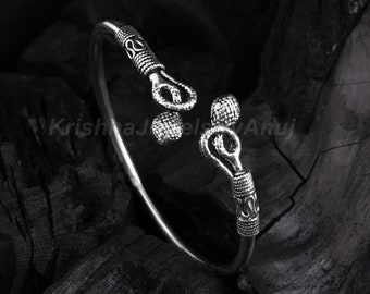Magnifique bracelet serpent - Bracelet en argent sterling massif 925 - Taille 2,25 pouces (diamètre intérieur) - Bijoux ethniques indiens - Bracelet manchette serpent