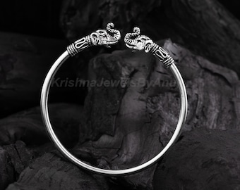 Oxidized Silver Bangle Bracelet Openable Kada Purely Oxidized Silver Bangle Bracelet Openable Kada Purely