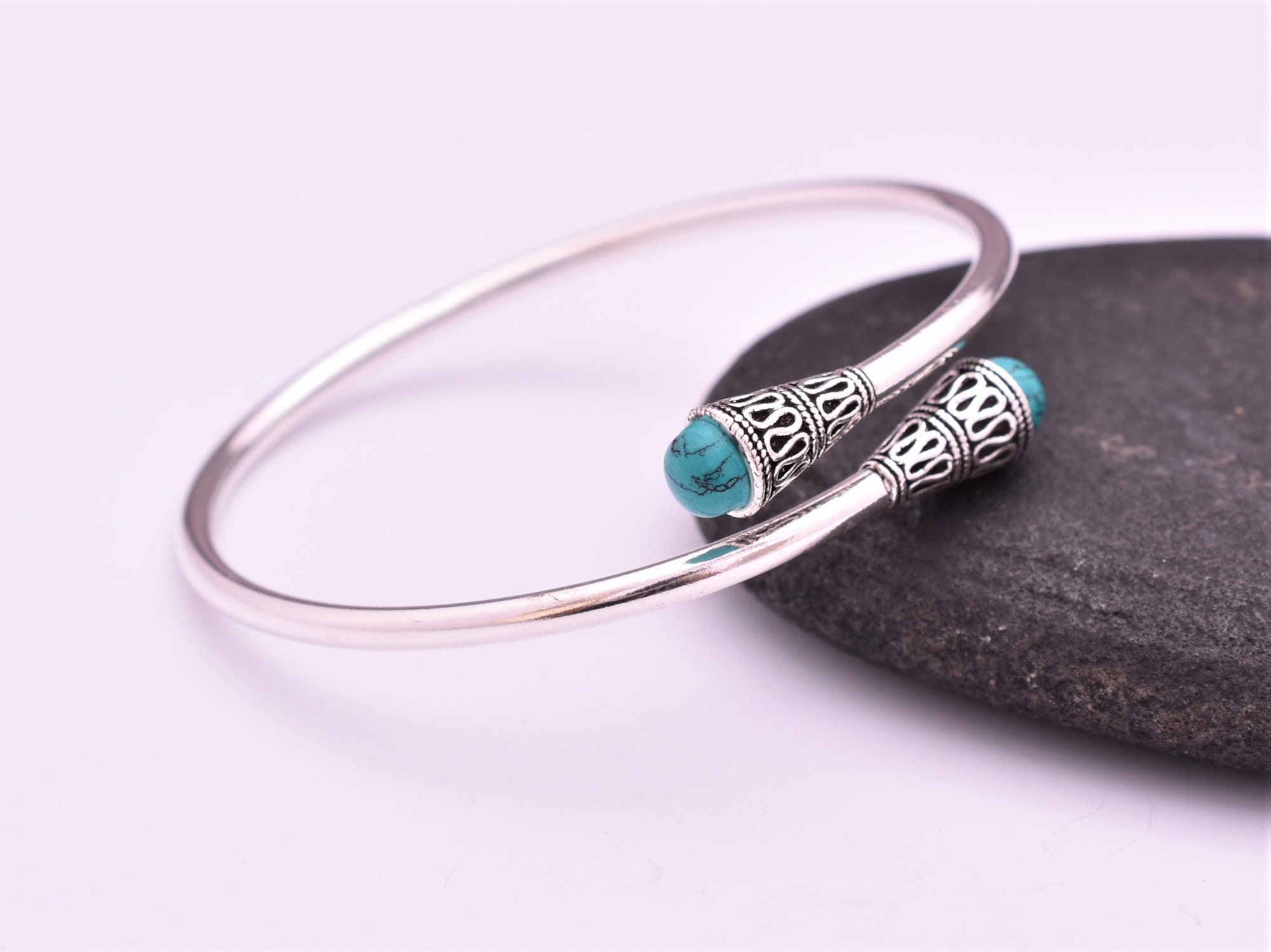 アクセサリー Indian Jewelry Silver Turquoise Bangle 925 sterling silver customized vintage design turquoise