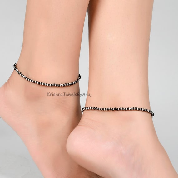 Gold and Black, Gold and White Anklet, Beaded Anklet, Women's Anklet, Ankle  Bracelet - Etsy