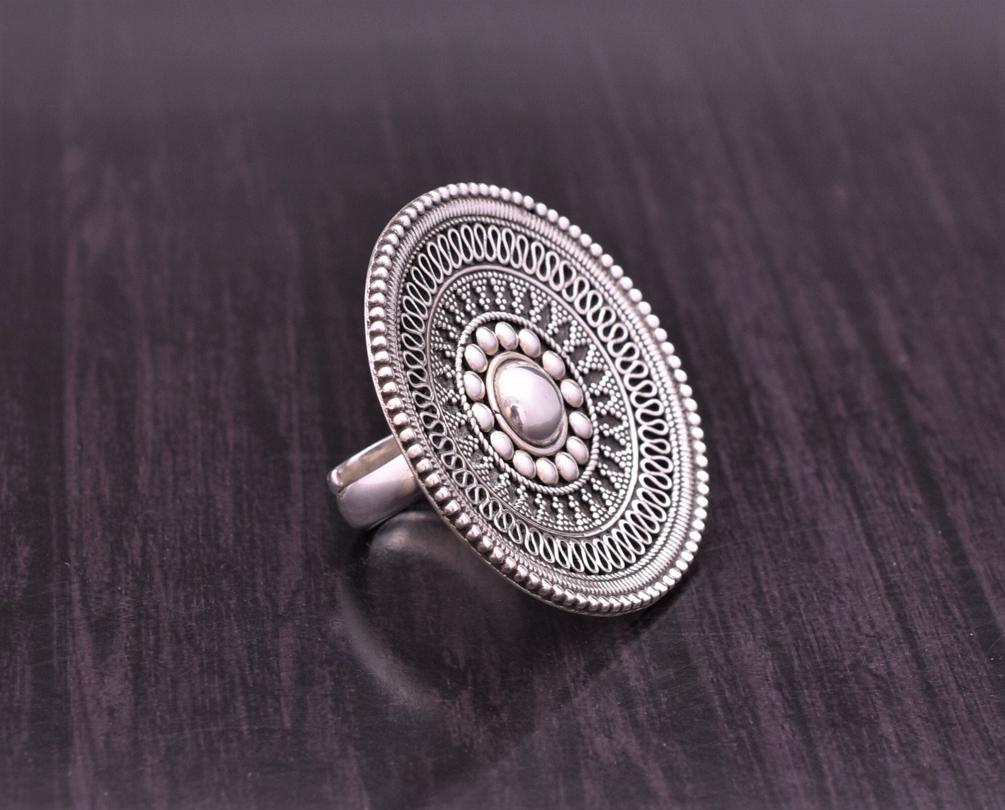 Beautiful 925 Sterling Silver Big Ring Adjustable Size Handmade Ring Oxidized Ring Vintage Ring Boho Ring Indian Jewelry - Etsy Beautiful 925 Sterling Silver Big Ring Adjustable Size Handmade Ring Oxidized Ring Vintage Ring Boho Ring Indian Jewelry - Etsy