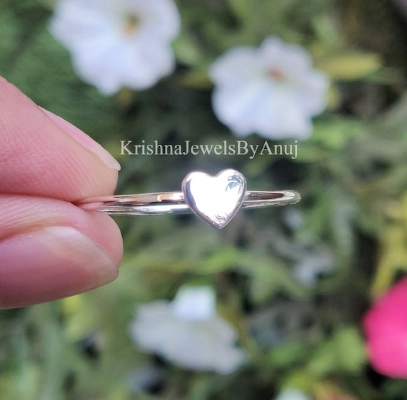 Dainty Heart Ring - 925 Sterling Silver Ring - Tiny Heart  display picture 1
