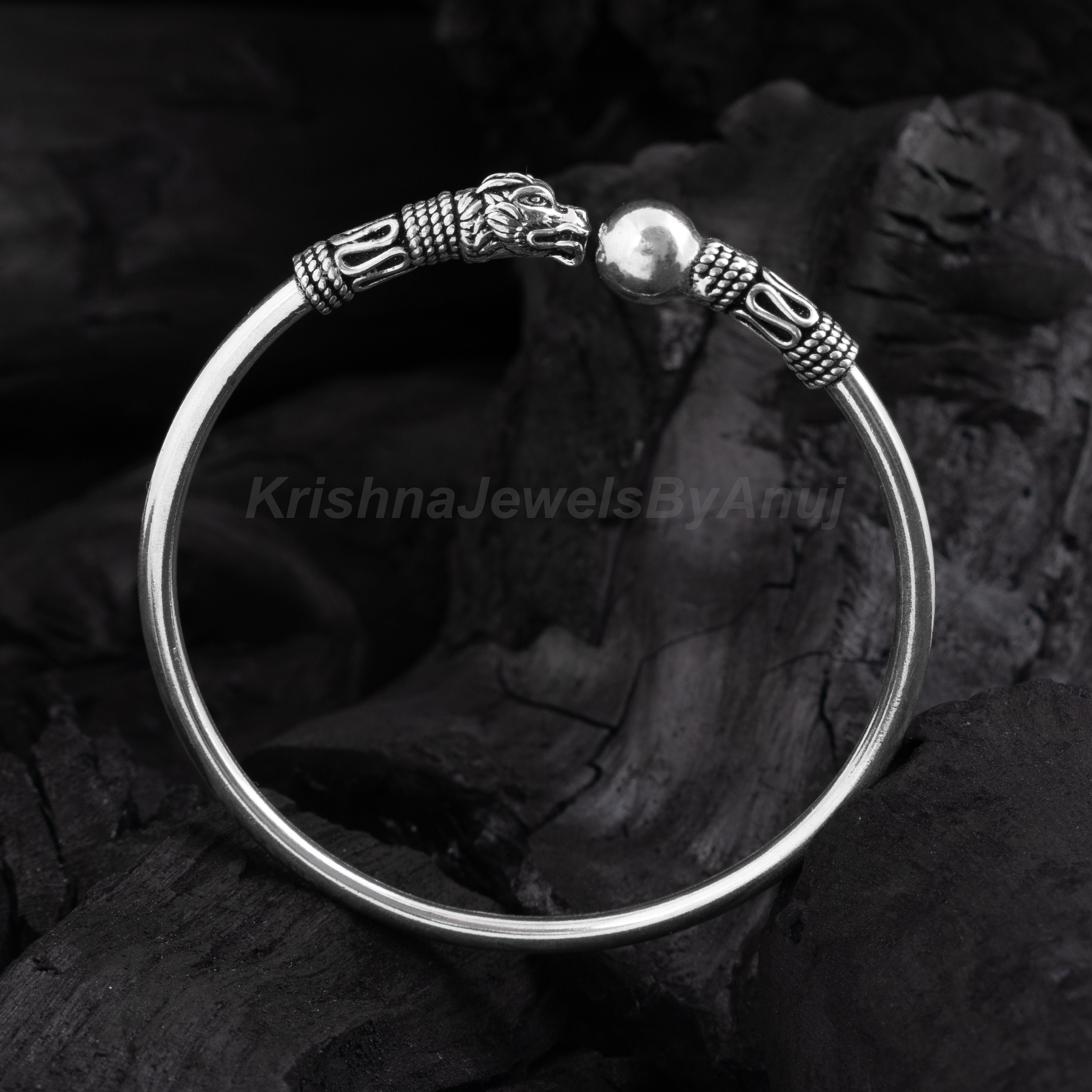 Fabulous Dragon Bangle - 925 Solid Sterling Silver Bangle