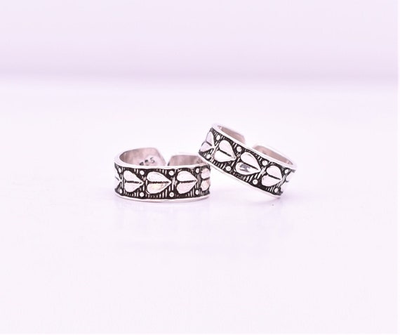 Bague d'orteil réglable coeur en argent sterling, bague d'orteil coeur réglable Argent sterling, bague d'orteil coeur en argent, cadeau Saint Valentin - France