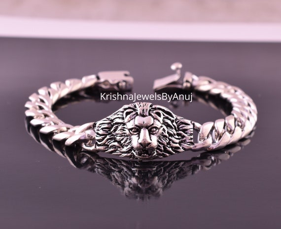 Buy quality 925 sterling silver lion bracelet mga - krs0081 in Amreli