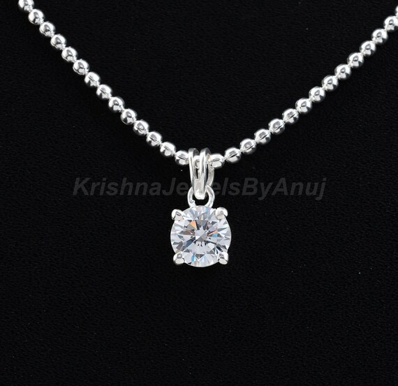 925 Sterling Silver Chain Necklace - Lab Created Diamond