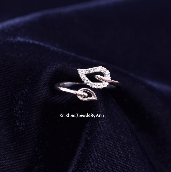 925スターリングシルバーリーフリング - サイズ3～13 US - 小さな