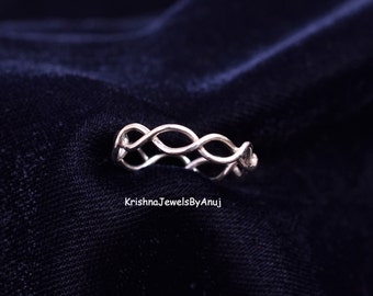 Infinity Silver Ring - Size 3 to 13 US - Twisted Midi Ring