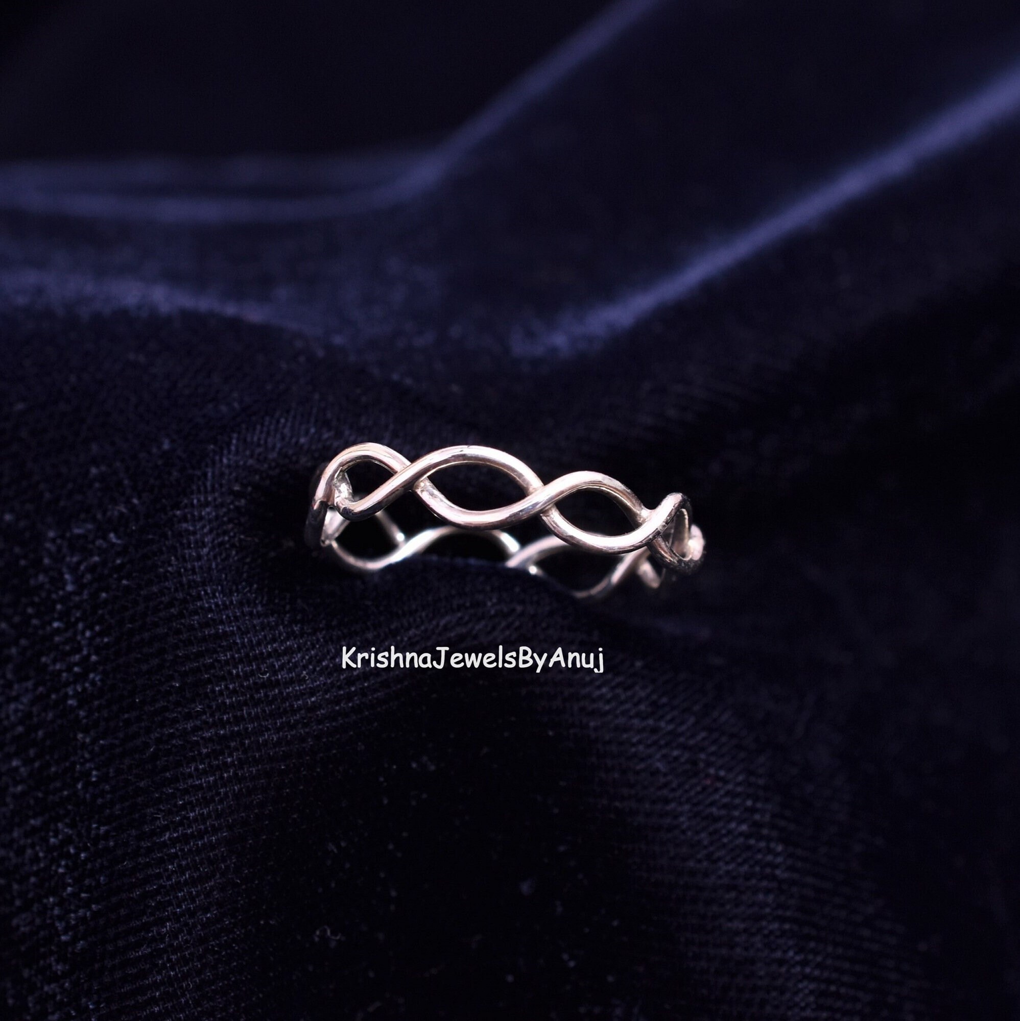 Infinity Silver Ring - Size 3 to 13 US - Twisted Midi Ring Infinity Silver Ring - Size 3 to 13 US - Twisted Midi Ring