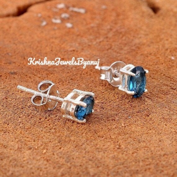 London blue on sale stud earrings