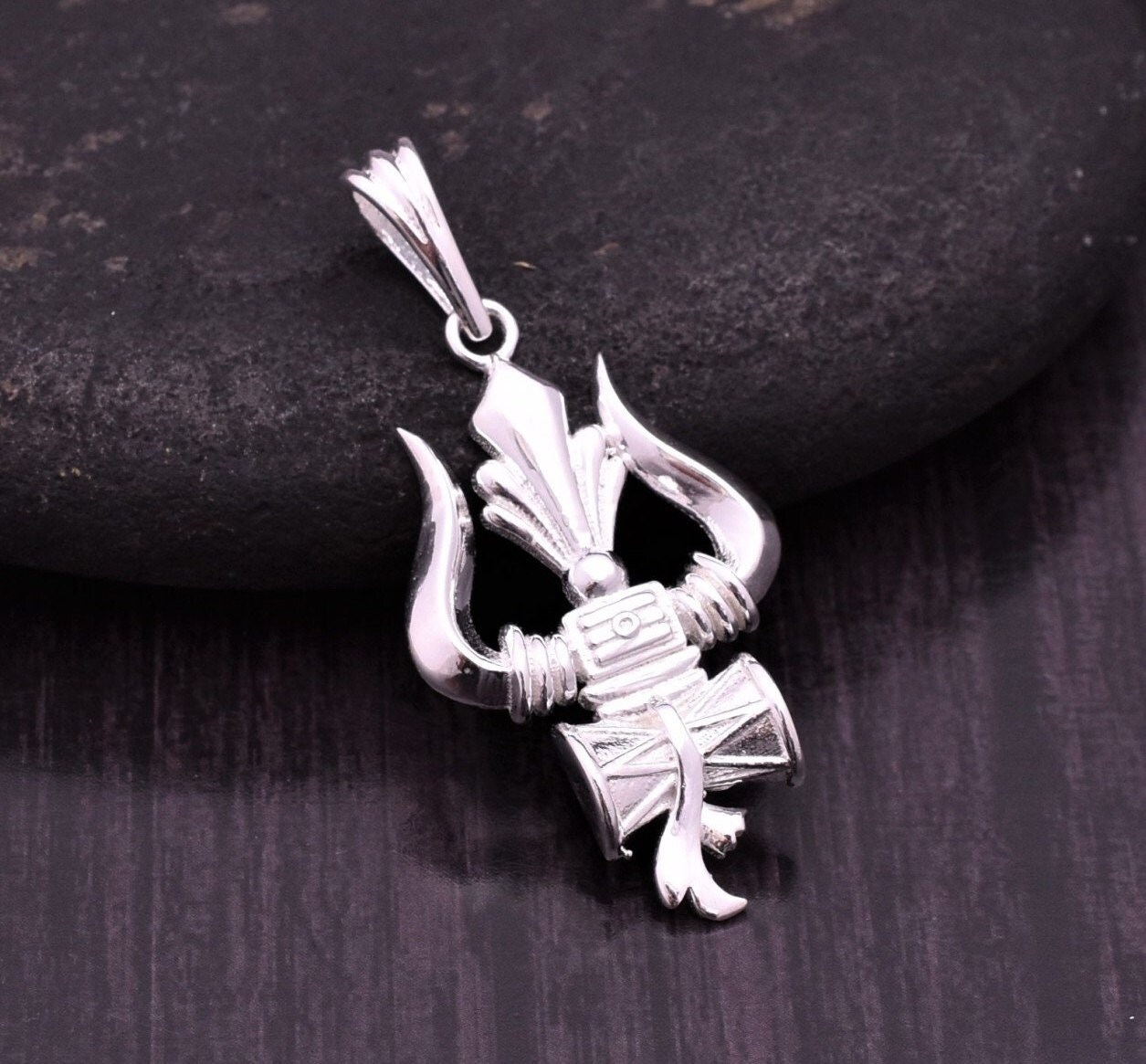 Pendentif fille lune en argent sterling 925 grenat à facettes et pierre