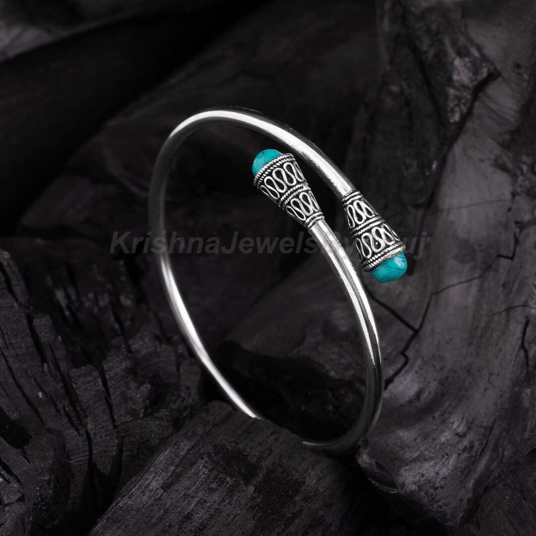 アクセサリー Indian Jewelry Silver Turquoise Bangle Indian Jewelry 925 Silver Turquoise Wire Bangle/Bracelet | eBay