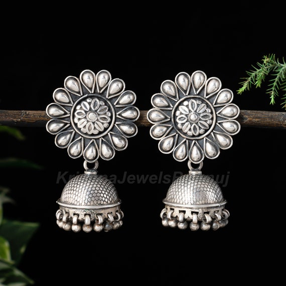 Sterling silver jhumka deals