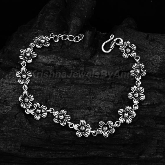 Amazing Flower Silver Bracelet - 925 Sterling Silver