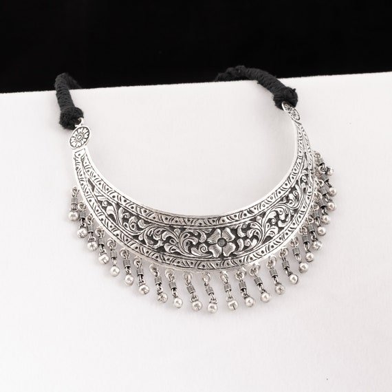 925 Sterling Silver Beautiful Oxidized Necklace