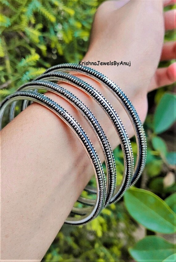 Beautiful silver bangles best sale
