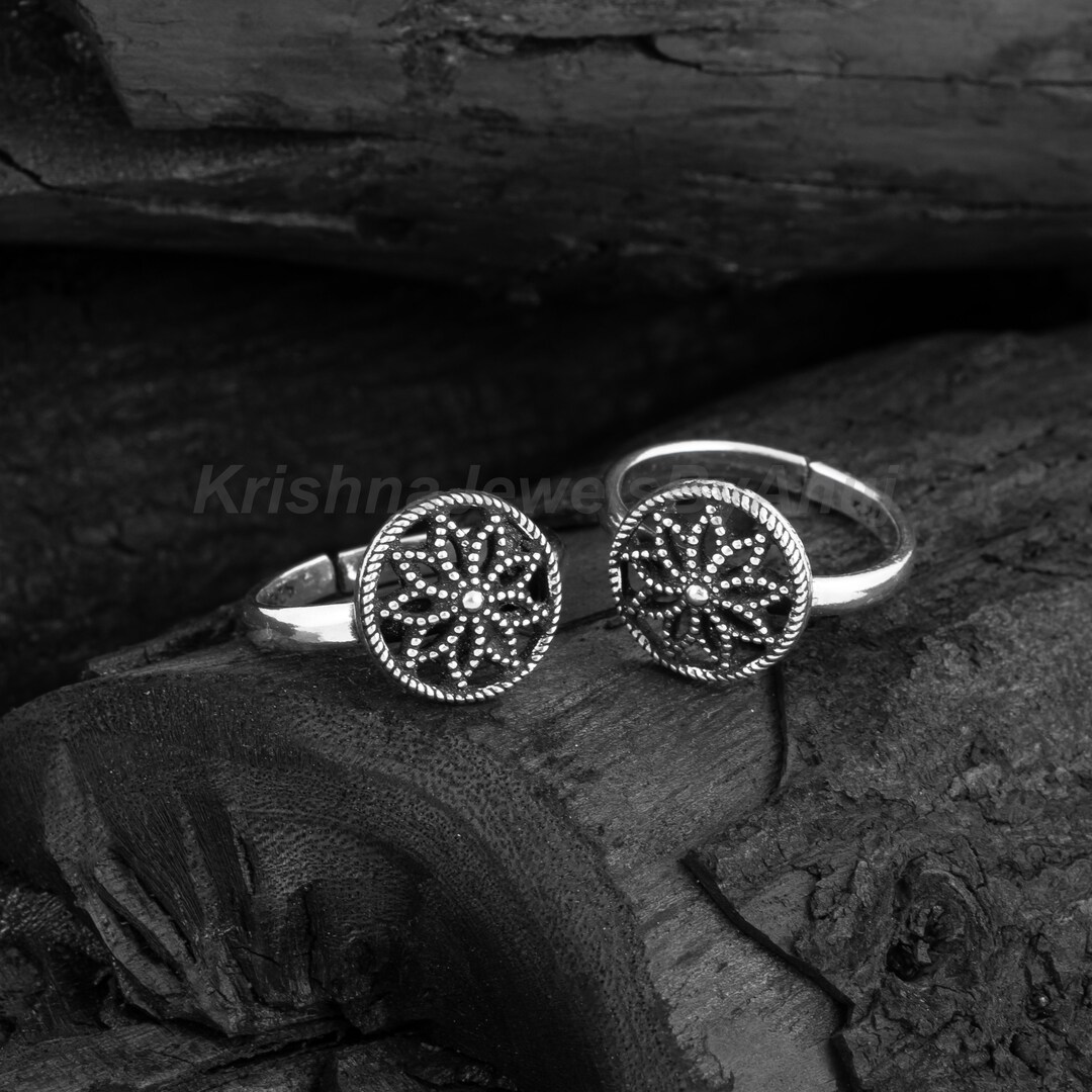 Gorgeous Flower Toe Ring - 925 Sterling Silver Toe Ring - Toe Ring Pair ...
