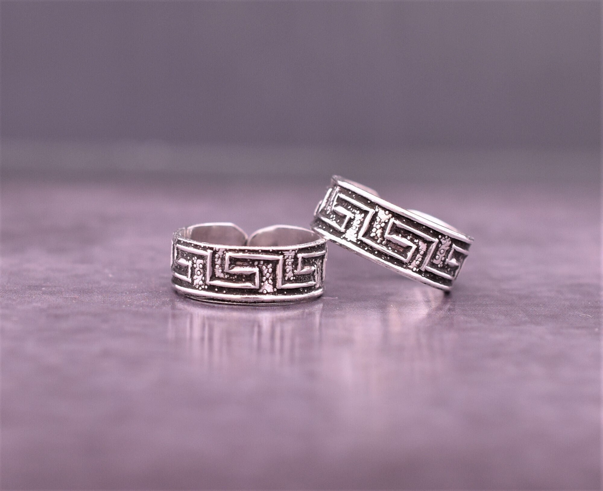 Solid 925 Sterling Silver Toe Ring Pair - Silver Toe Band
