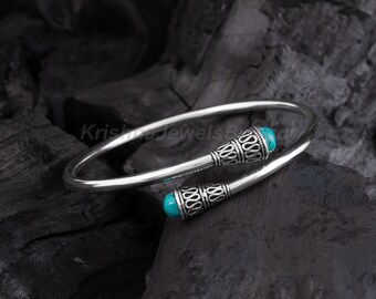 アクセサリー vintage turquoise silver925 bangle Vintage Indonesian Green Turquoise Bangle Bracelet 925