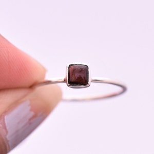 Natürlicher Tigerauge Edelsteinring - 925 Sterling Silber Ring - 4 mm quadratischer Tigerauge Ring - handgemachter Ring - Stapelring - zierlicher Ring - kleiner Ring