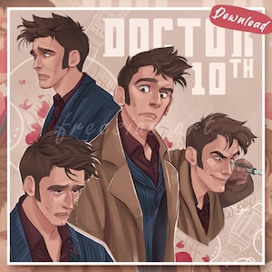 10th Doctor Who Print Art Digital Art Wall Art Doctor Who Art Fanart Tardis