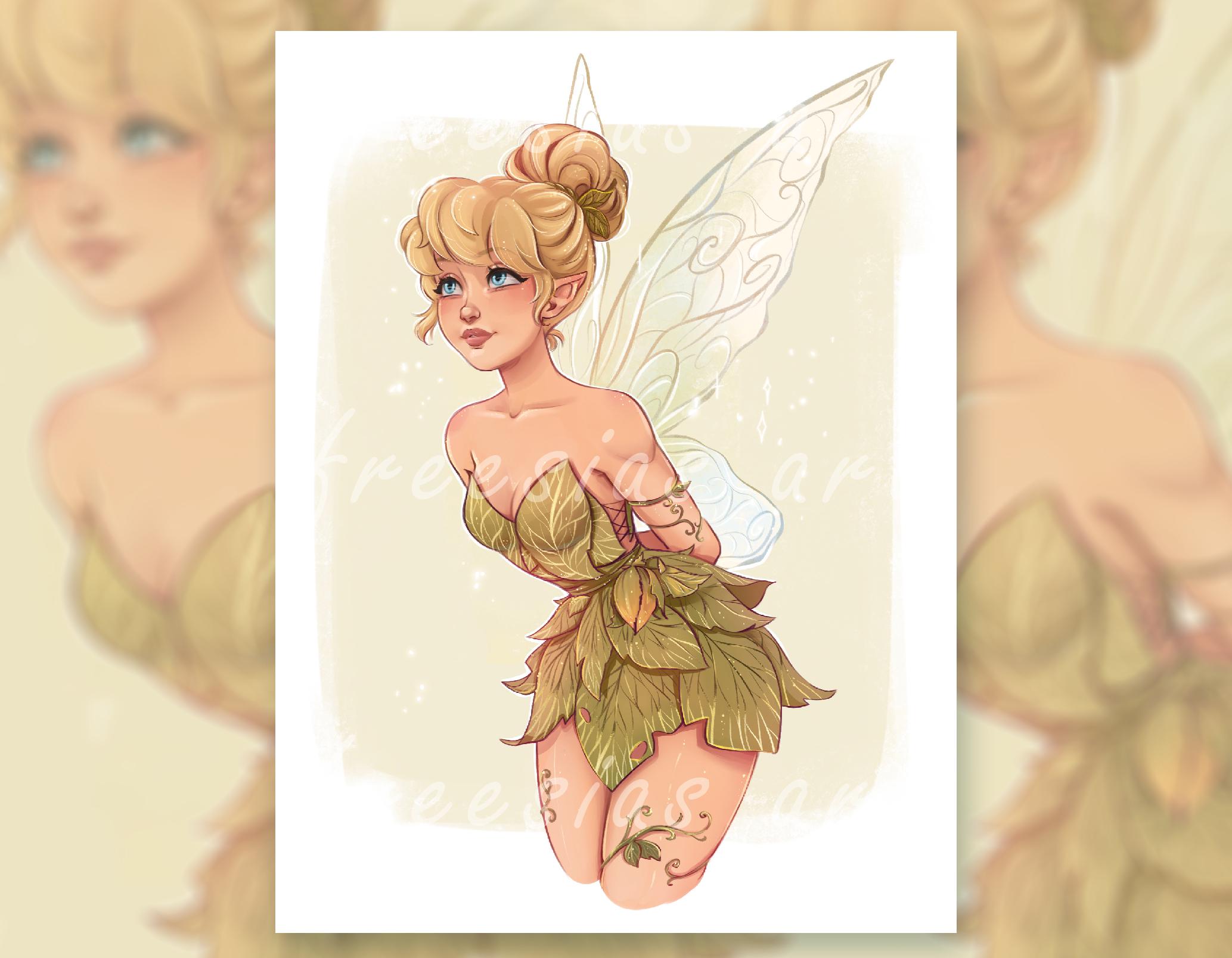 Tinker Bell Print, art, fanart, fairy, spring