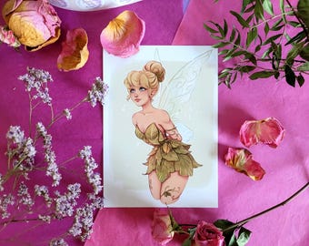 Impression de la Fée Clochette, art, fanart, fée, printemps