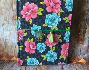 Fabric covered Traveler's Notebook hardback journal cover