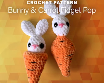 MOTIF au crochet Bunny & Carrot Fidget Pop