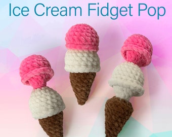 Cono gelato Fidget Pop modello all'uncinetto