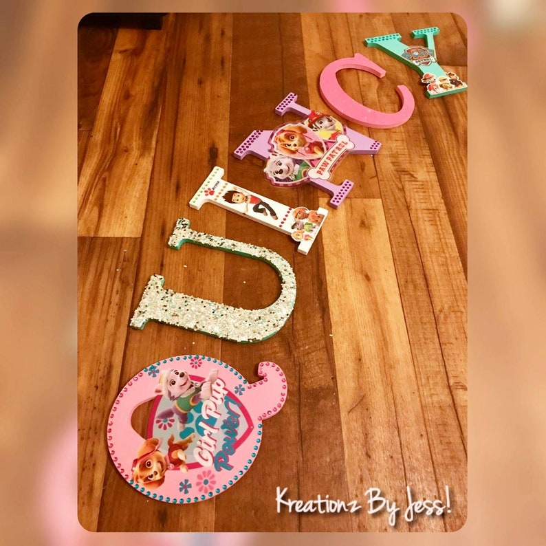 Customized Girls Paw Patrol Themed Wall Lettering With All Characters Included Per Request!