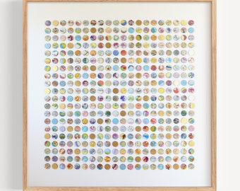 Original Artwork, 3D Mixed Media Map Art, Colourful Dot Wall Art, Home Office Decor. Ready to Hang Art