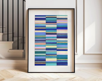Phoenicia, Purple Colour Study, Original Wall Art, Abstract Painting, Geometric Artwork, Violet Pink, Wall Art Decor, Original Wood Collage