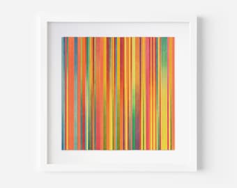Arizona, Abstract geometric Stripe Painting, Original Artwork, 3D mixed Media Art