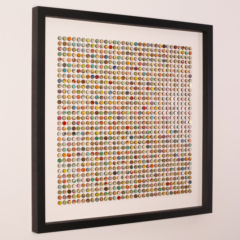 Original 3D Map Collage, Original Geometric Art, Map Dots Artwork ...