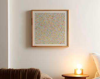 Original 3D Map Dots Artwork – 1024 Piece Mixed Media Collage – Geometric Wall Art – Gift for Him – Ready to Hang Home Decor