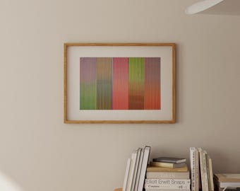 Original Painting, Abstract Geometric Artwork, Striped Art, Brightly Coloured Home Decor, Colour Study, 3D Mixed Media Collage, Framed Art