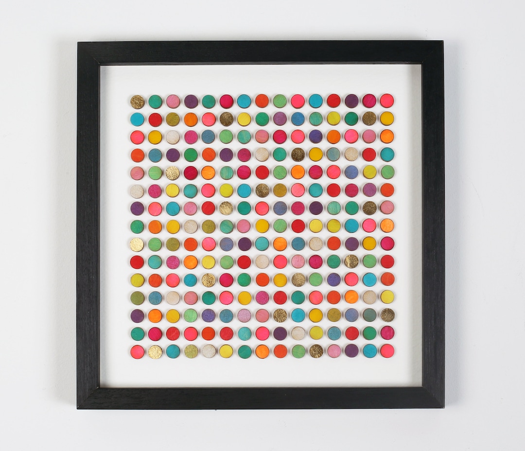 Original Dot Wall Art, 3D Painting, Geometric Wall Art, Wall Decor