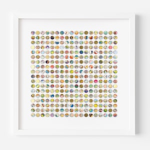 Originele kunstwerken 324 kaartstippen, klaar om op te hangen kunst, ingelijste kunst, 3D-stippelkunst, collage van papier en houten panelen, abstracte geometrische muurkunst