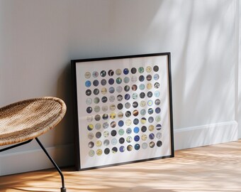 Original 3D Collage Wall Art, Space Original Paper and Wood Collage, Ready to Hang Wall Art, Outer space Maps and Charts of the Sky Collage