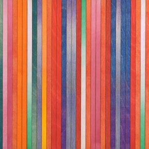 May include: A colorful wooden background with vertical stripes of various colors, including red, orange, yellow, green, blue, purple, and pink.